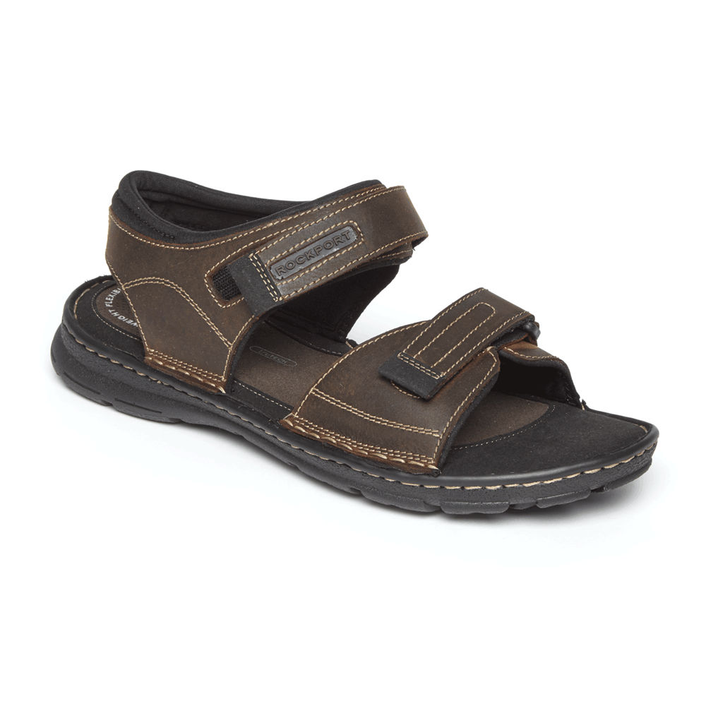 Rockport Singapore Mens Sandals - Darwyn Quarter Strap Brown - ZF0124765